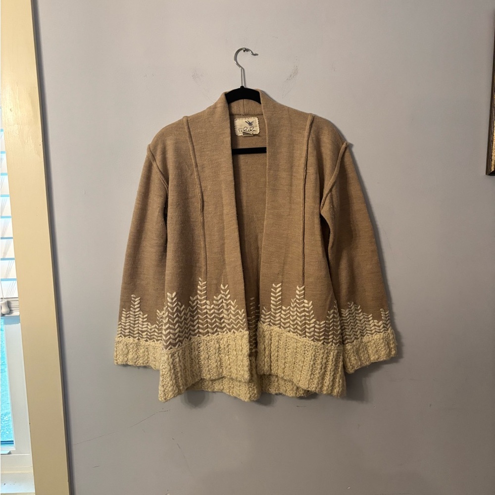 Tabitha Tan and Cream Cardigan Sweater